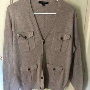 Banana Republic Men's Cotton/Rayon Blend Cardigan Sweater S Beige